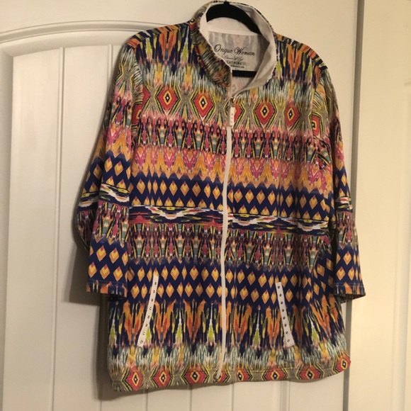Onque Woman Jackets & Blazers - Women’s zip light jacket.3/4 sleeves. Size 1X.